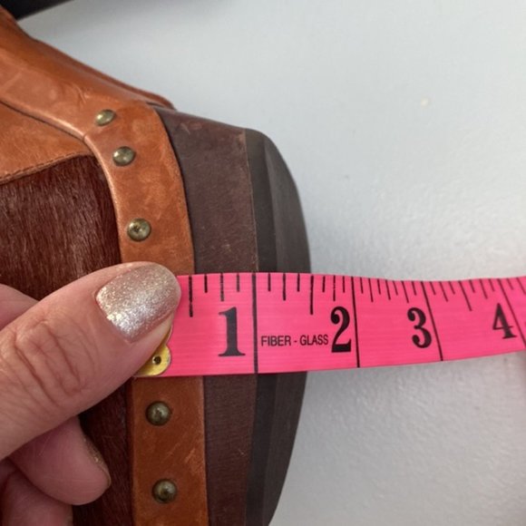 Ugg Brown Calf Hair Peep Toe Platform Heels Size 36.5 - Picture 10 of 10